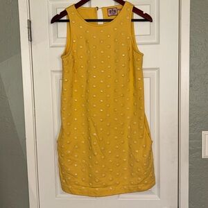 Vintage Juicy Couture Y2K yellow cotton polka dot mini dress size Sm